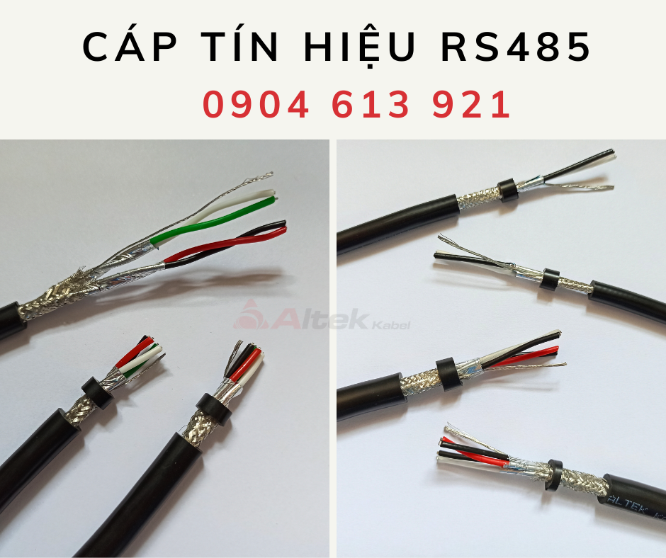 Cáp tín hiệu RS485 vặn xoắn chống nhiễu 18awg , 22 awg, 24 awg